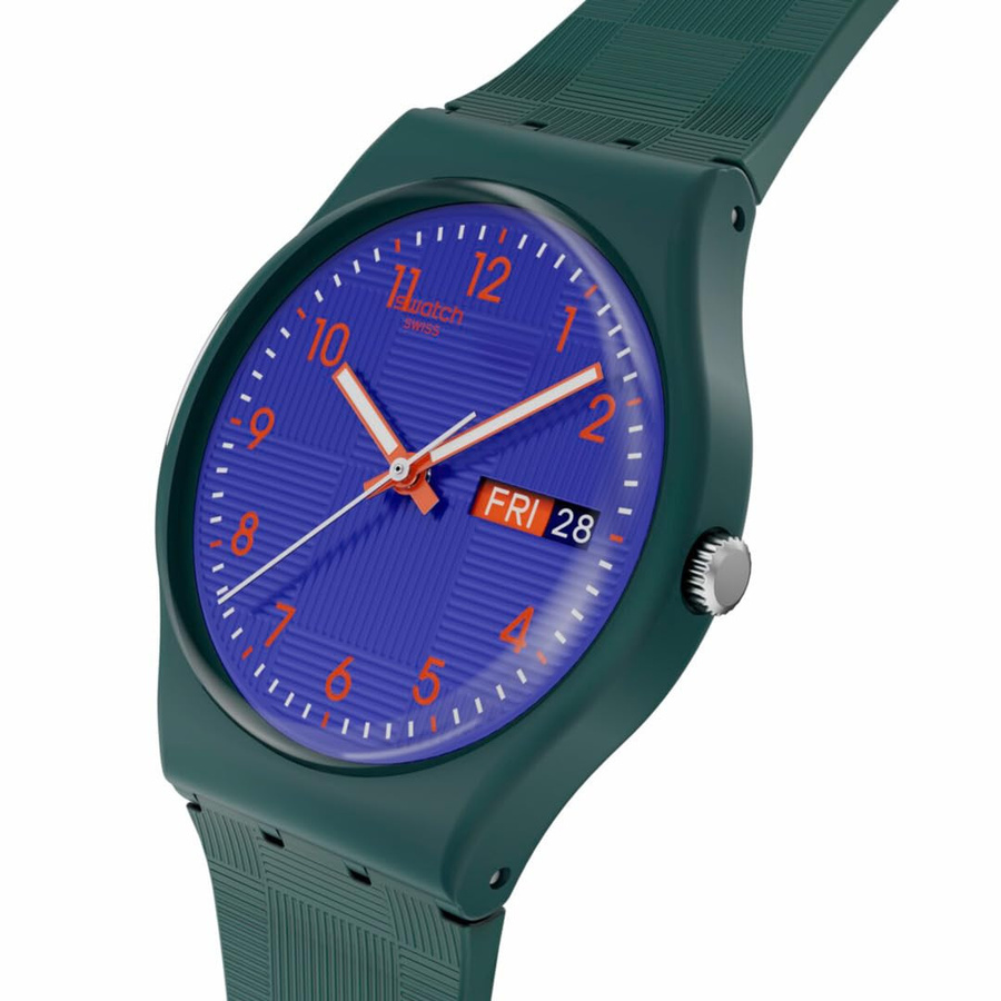Swatch GENT BIOSOURCED Uhr SO28N706 mit geometrischem Muster in Grün für Erwachsene - Bild 3