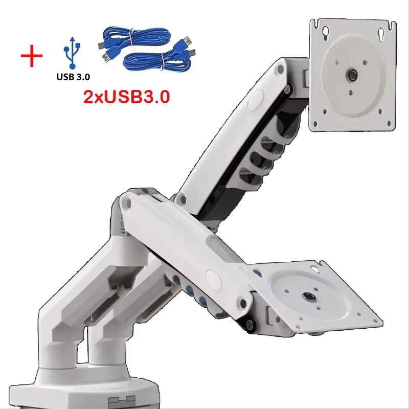NB F160 Dual-Arm Monitorhalterung in Weiß für 17–30 Zoll mit Traglast 2–9 kg pro Arm - Bild 2