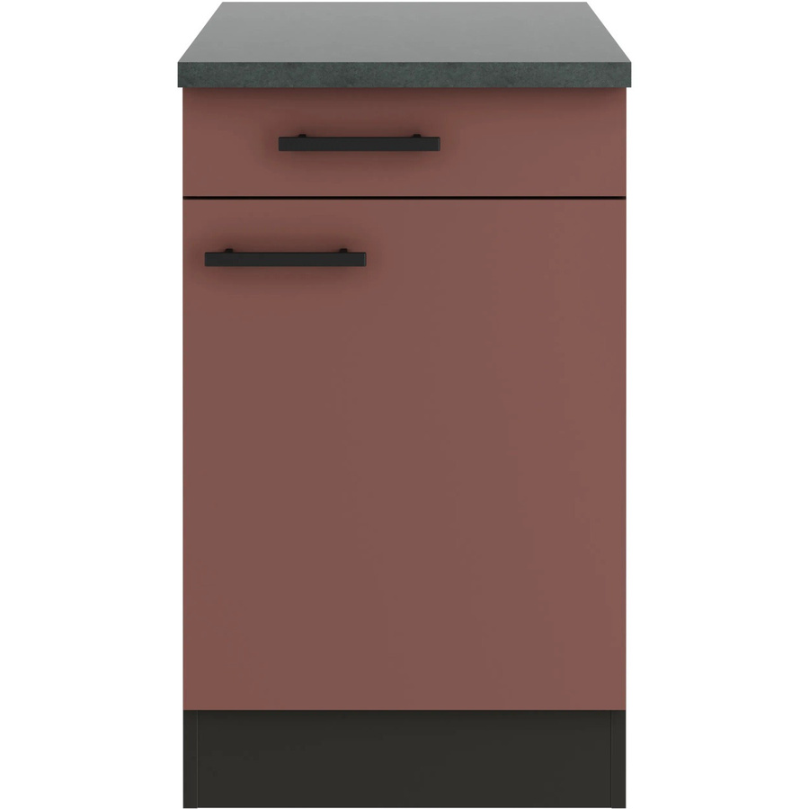 OPTIFIT Nizza407 Küchen-Unterschrank in Rostrot mit modernem Design und melaminbeschichteter Qualitätsspanplatte, Breite: 50 cm - Bild 2