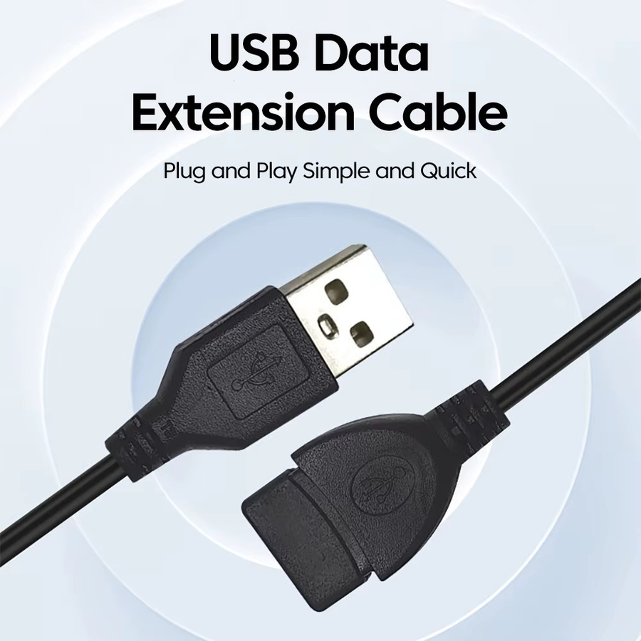 Olaf USB 2.0 Verlängerungskabel A-Stecker auf A-Buchse in Schwarz - Bild 2