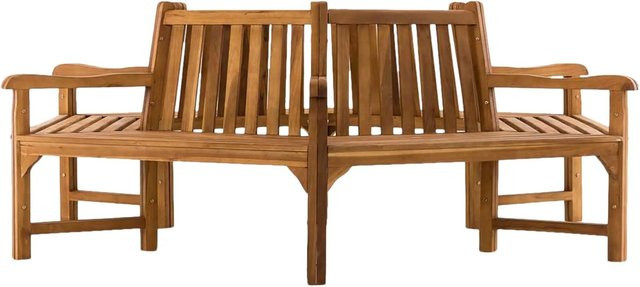 DELUKE Baumbank NEBEL aus Teakholz in Braun, kreisrunde Gartenbank mit Lehne, B/T/H: 250 x 250 x 93 cm - Bild 1