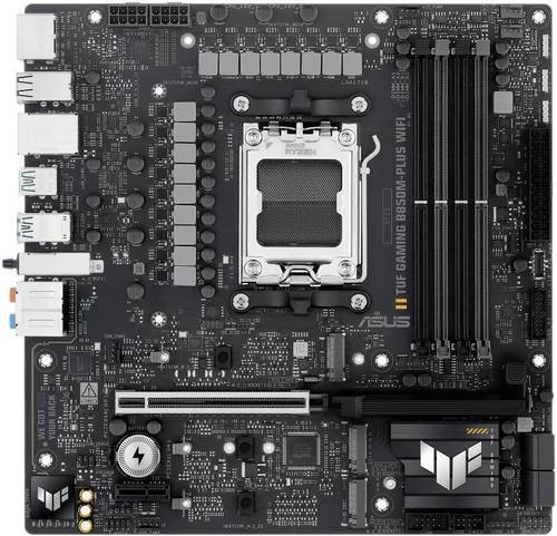Asus TUF Gaming B850M-PLUS WIFI Micro-ATX Mainboard mit AMD B850 Chipsatz, AM5 Sockel, DDR5 Unterstützung, WiFi und Bluetooth in Schwarz - Bild 1