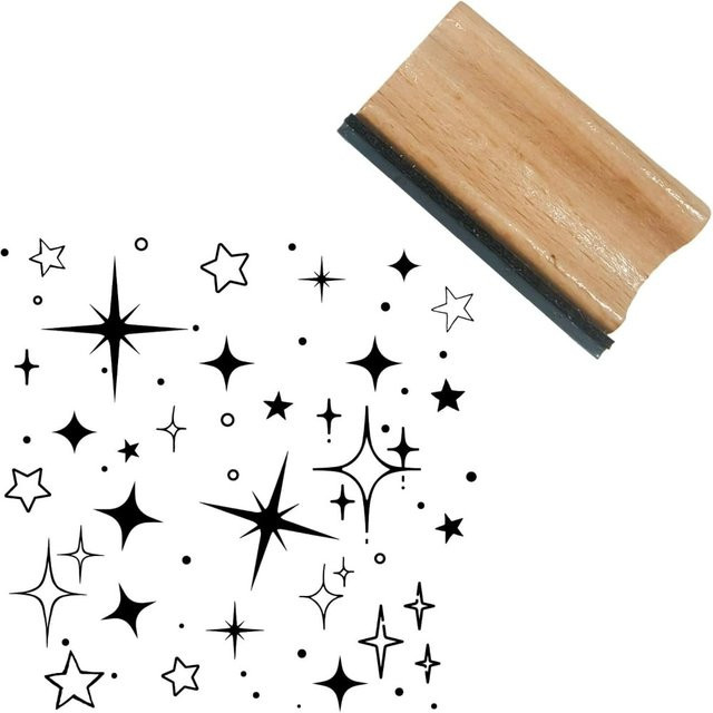 Wiederverwendbarer Stern-Holzstempel in Braun für Journaling und Dekorationen - Bild 1