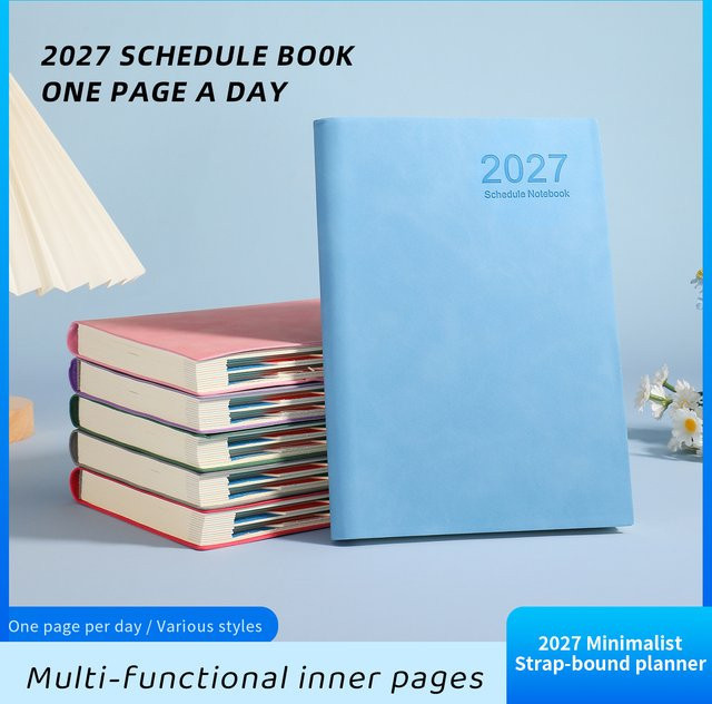 Tagesplaner Notizbuch 2027 Daily Journal und Terminplaner in Grün - Bild 1