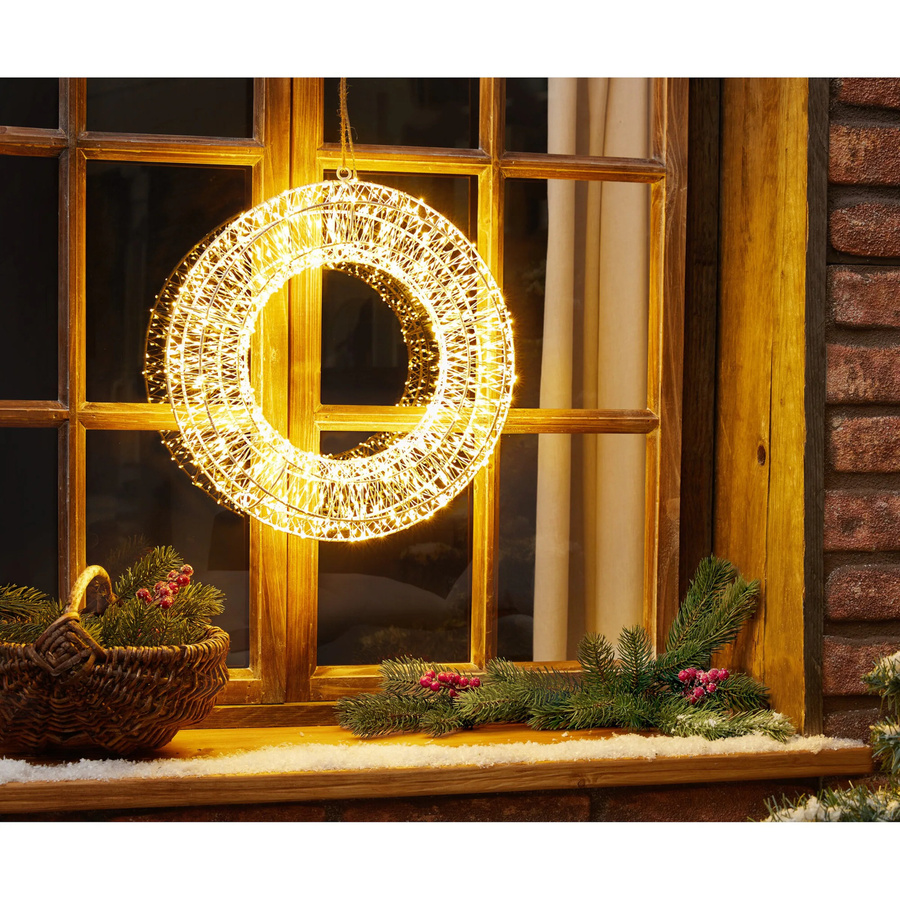 Viva Domo LED-Weihnachtsdekoration in Weiß mit Timer und warmweißem Licht - Bild 2