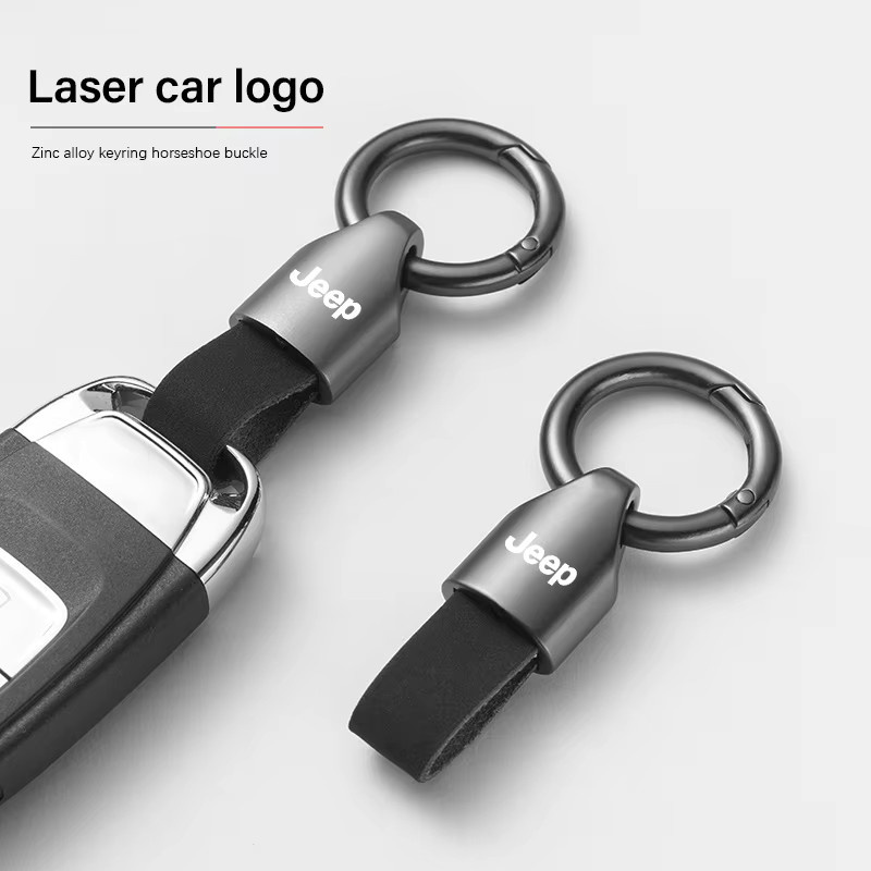 Jeep Autoschlüsselanhänger, Zinklegierung, Leder, Damen & Herren - Bild 2