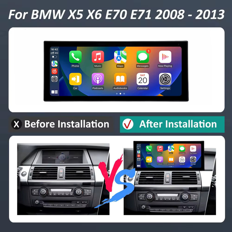 LIARO-NAVI Android 15 Multimedia-Autoradio mit Navigation, GPS, Bluetooth, WLAN und 4G für BMW X5 X6 E70 E71 (2008 - 2013) CLC/CCC System, Schwarz - Bild 4
