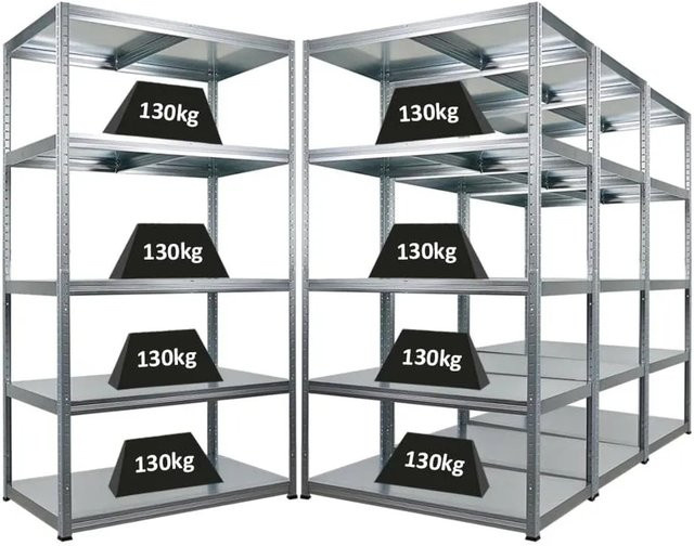 PROREGAL 4er Set Schwerlastregal Steel Eagle, verzinkt, Farbe: Silber, H x B x T: 180 x 100 x 60 cm - Bild 1
