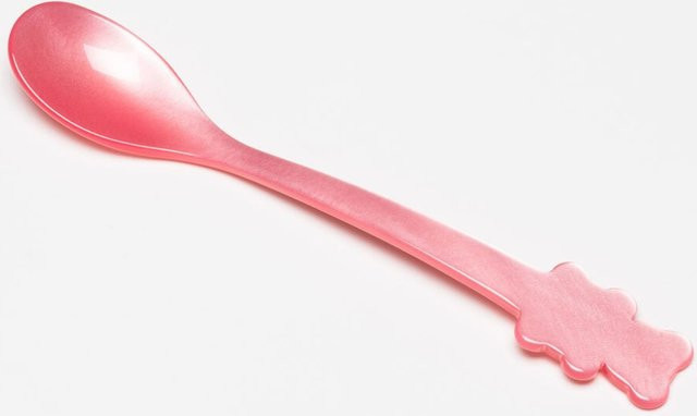G.F. Heim Söhne Kinderlöffel Bär aus Acrylglas in Pink mit Perlmutt-Optik - Bild 1