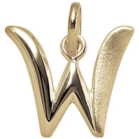 Colfem Anhänger Buchstabe W, 375 Gelbgold, Unisex - Bild 1