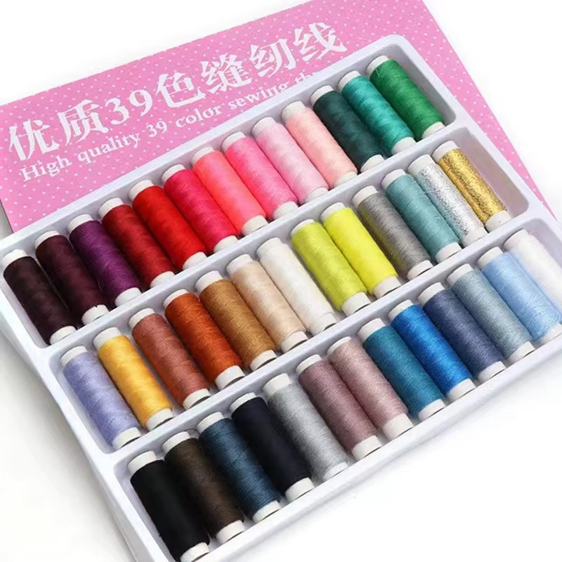 39 Stück Nähgarn Set aus Polyester in gemischten Farben mit je 200 Yard pro Spule für Handstickerei und Heim-Nähprojekte - Bild 2