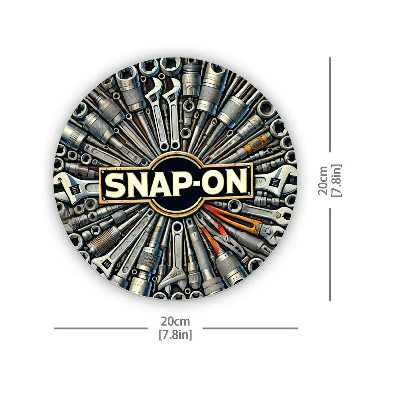 Rundes Metallschild Snap-On in Mehrfarbig für Wand- und Garagendekoration Durchmesser: 20 cm - Bild 2