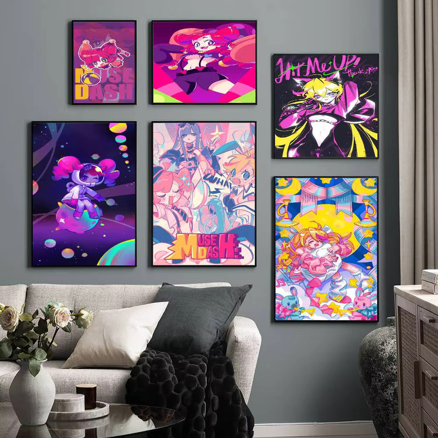 Selbstklebendes Muse Dash Anime Kunstposter aus Papier, Mehrfarbig, B/H: 15,0 x 10,0 cm - Bild 2