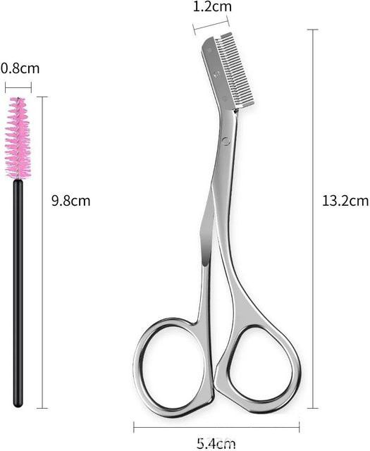 OTRESS Augenbrauenschere mit Augenbrauenkamm, Edelstahl, Unisex - Bild 1