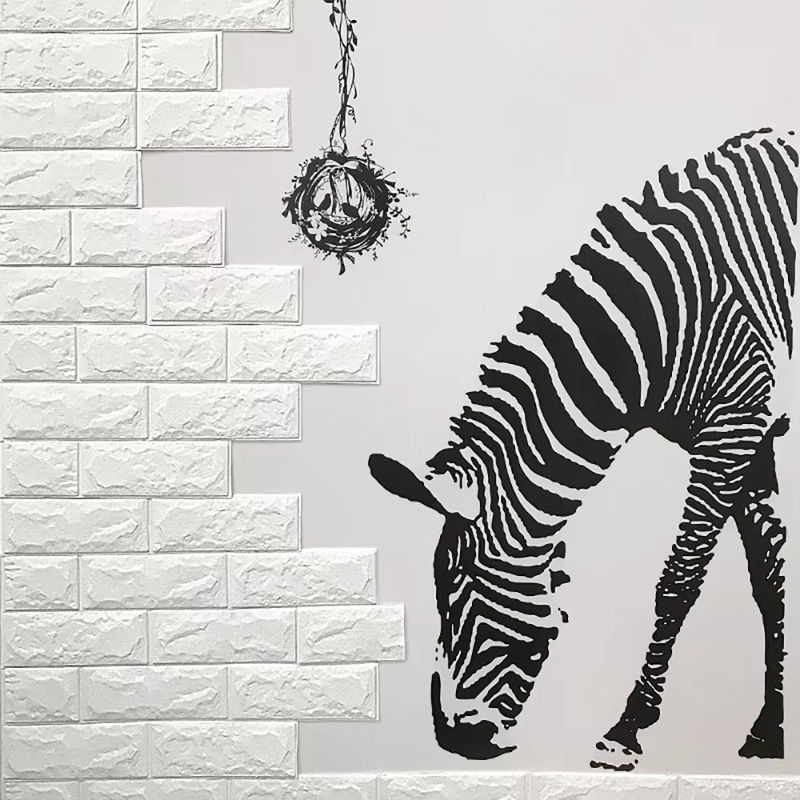 Wandtapete mit 3D-Ziegelmuster von ctzsoop in Weiß und Gelb, wasserdicht und modern, B: 70 cm, H: 100 cm - Bild 3