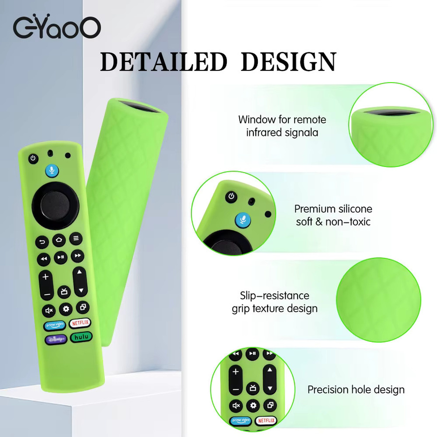 EYAOO Silikon-Fernbedienungsabdeckung für Fire TV Stick 4K Max 2. Generation und Fire TV Omni Series in Grün mit Schlüsselband und Leuchtfunktion im Dunkeln - Bild 3