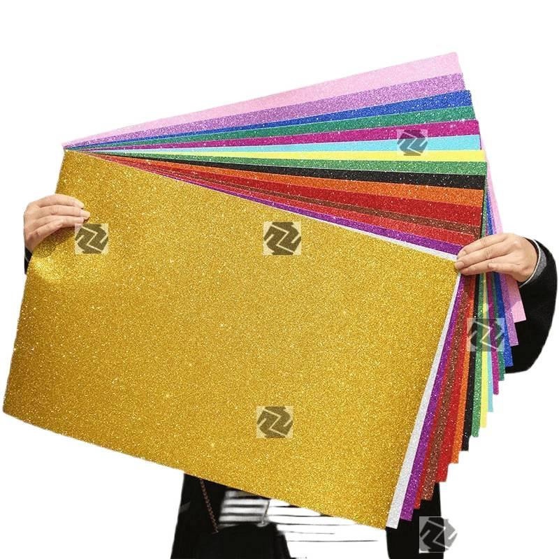 Shopping Party Goldene Glitzer-Schaumstoffblätter zum Basteln - Bild 1