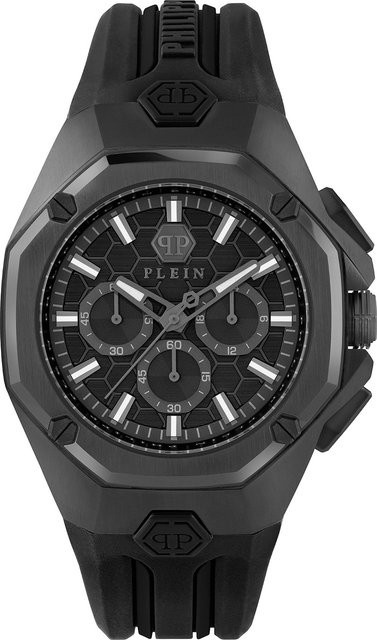 Philipp Plein Chronograph, Herrenuhr, Edelstahl, Quarz, 45 mm, Schwarz - Bild 1