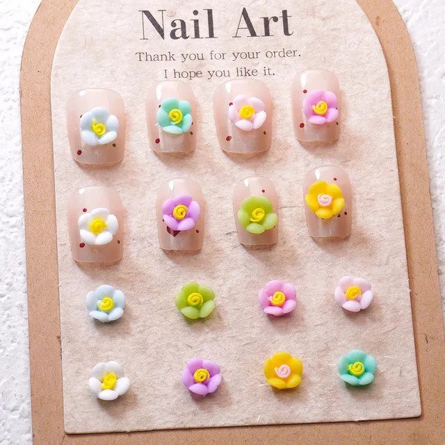 Zhou Nailart Nagelanhänger Blumen, 100 Stück, Glänzend, Unisex - Bild 1