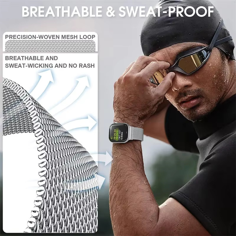 Splitter Milanese Loop Armband, Edelstahl, Silber, Unisex - Bild 5