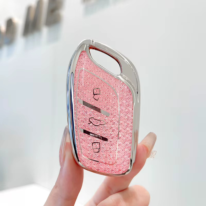 ICAR Smart Car Key Case Cover in Diamant-Rosa für MG ZS HS GT MG4 MG5 MG6 Plus VE ZX EHS EZS - Bild 3