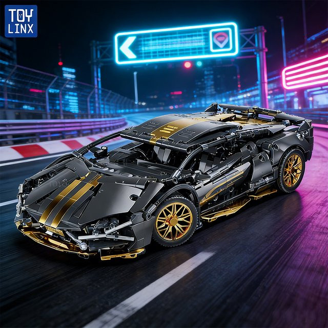 KAVOWORLD Lamborghini Modell, Baukasten, Schwarz-Gold, 931 Teile - Bild 1
