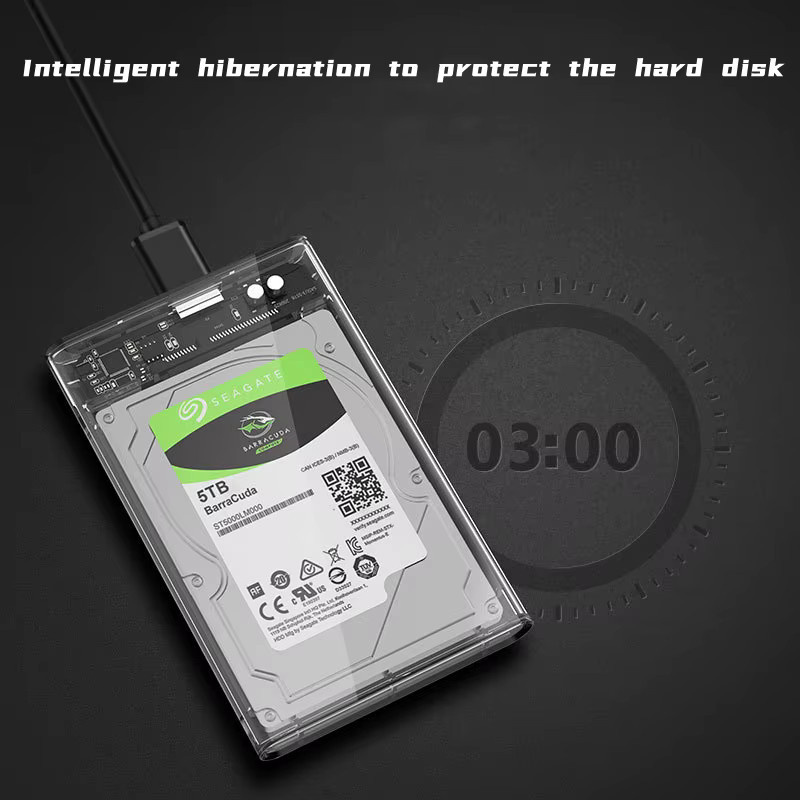 Congdi Externes Festplattengehäuse 2,5 Zoll für HDD und SSD, Transparent, USB 3.1 Micro-B zu SATA III, kompatibel mit bis zu 4 TB - Bild 4