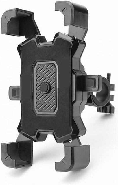 JOCAJE 360 Grad drehbarer elektrischer Fahrradtelefonhalter für iPhone und Xiaomi, rutschfeste Smartphone-Halterung für MTB, Bike und Motorrad, schwarz - Bild 1