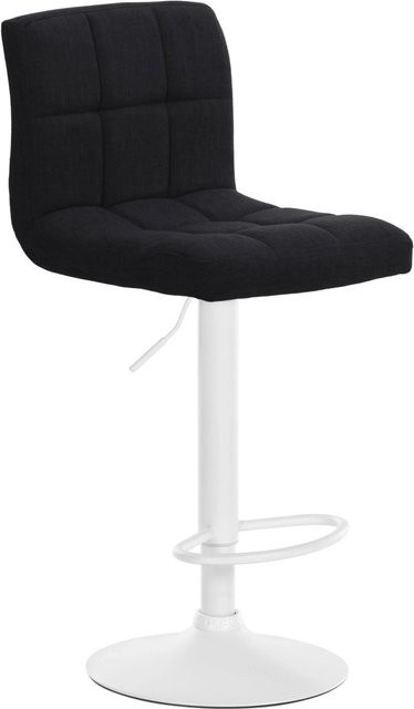 DELUKE Barhocker MADRID Schwarz mit Lehne, drehbarer Tresenhocker aus Stoff und Metall, B/T/H: 47 x 46 x 114 cm - Bild 1