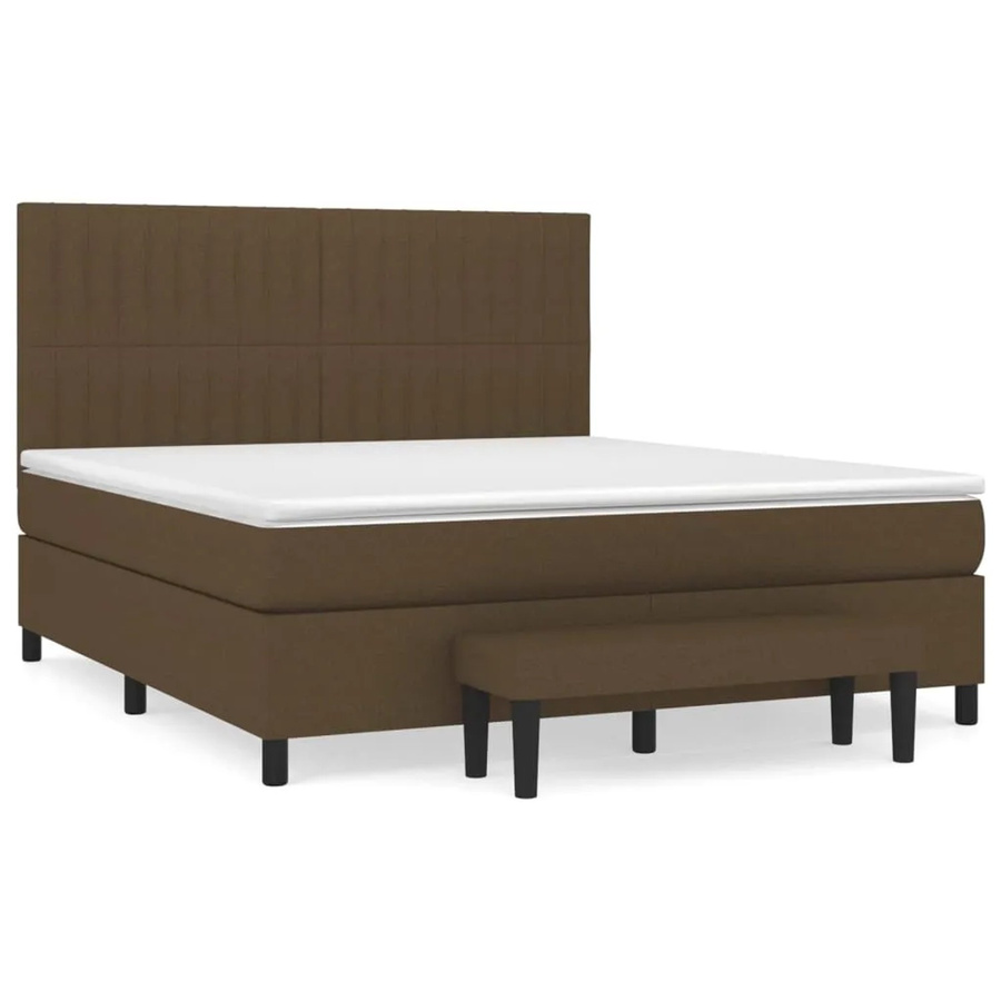 vidaXL Boxspringbett mit Matratze in Braun aus Stoff, B/T/H: 180 x 200 x 128 cm - Bild 2