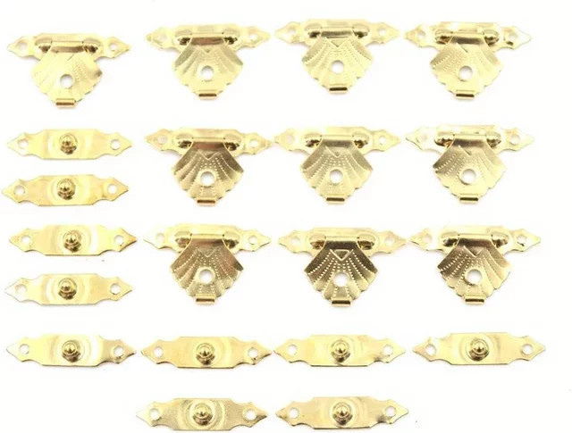 5er-Pack Goldene Metallschnallen aus Stahl als Dekorationszubehör für Holzkisten und Geschenkboxen - Bild 1