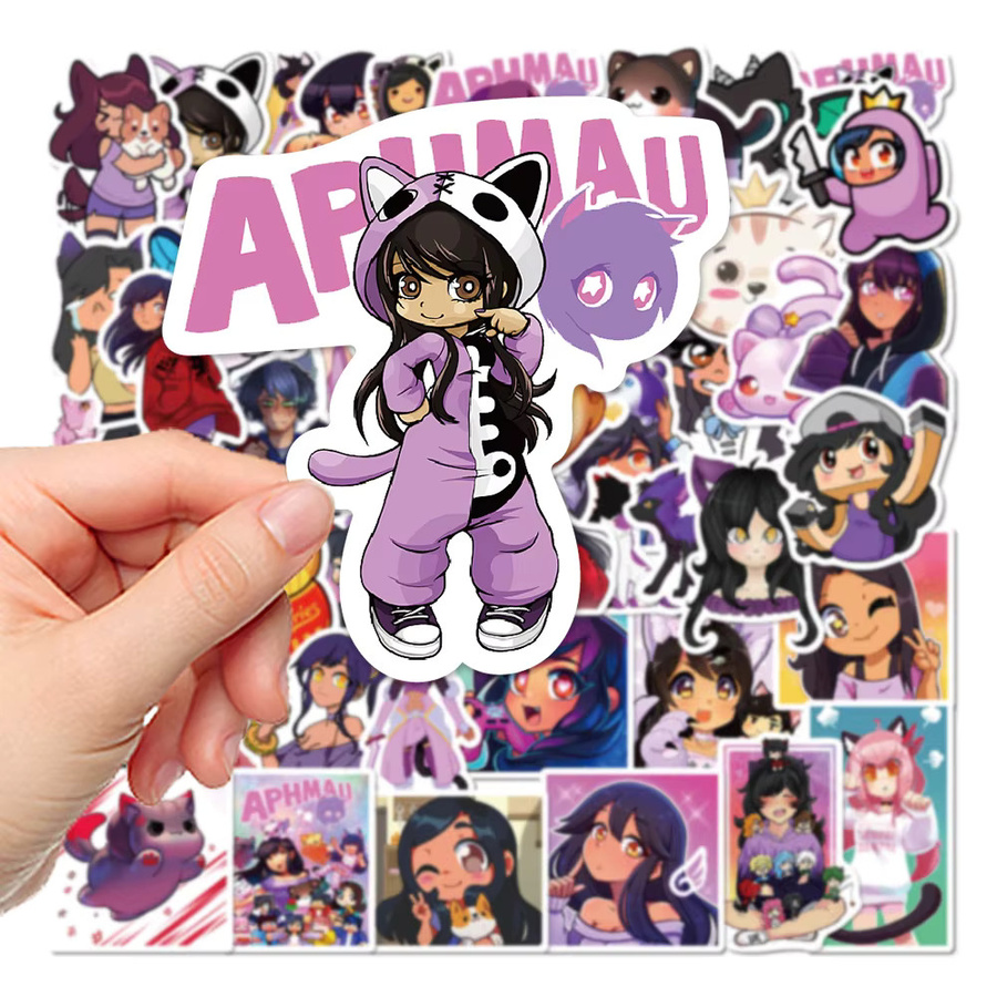50 Stück Aphmau Sticker Set aus wasserfestem Vinyl in Multicolour für Kinder zum Dekorieren von Laptop, Gepäck und Skateboard - Bild 3