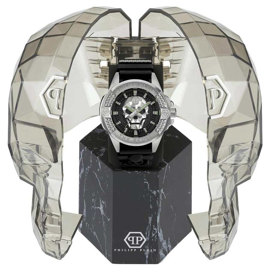 Philipp Plein Herrenuhr, Quarz, Edelstahl, 44 mm, Schwarz, Silikon - Bild 3