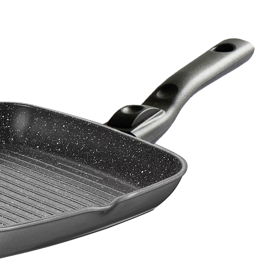 STONELINE Flex Grillpfanne mit abnehmbarem Griff und 2 Ausgüssen, Durchmesser: 28 cm - Bild 2