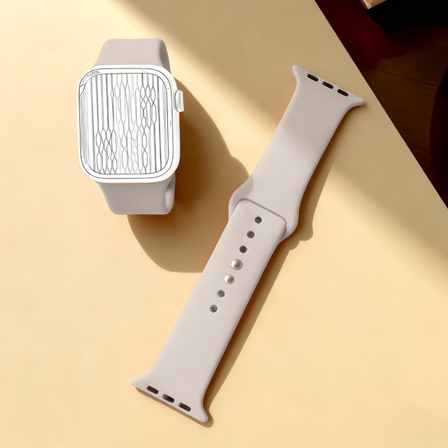 Silikonarmband für Apple Watch, Silikon, beige, Unisex - Bild 1