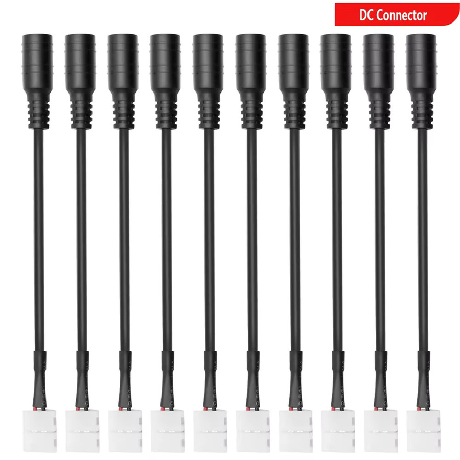 MJJC LED-Verbinder Lötfreie Lichtstreifenklemme DC 5,5mm x 2,1mm Buchse auf 2-Pin für 2835 5050 SMD Bandlampen, Farbe: Weiß - Bild 2