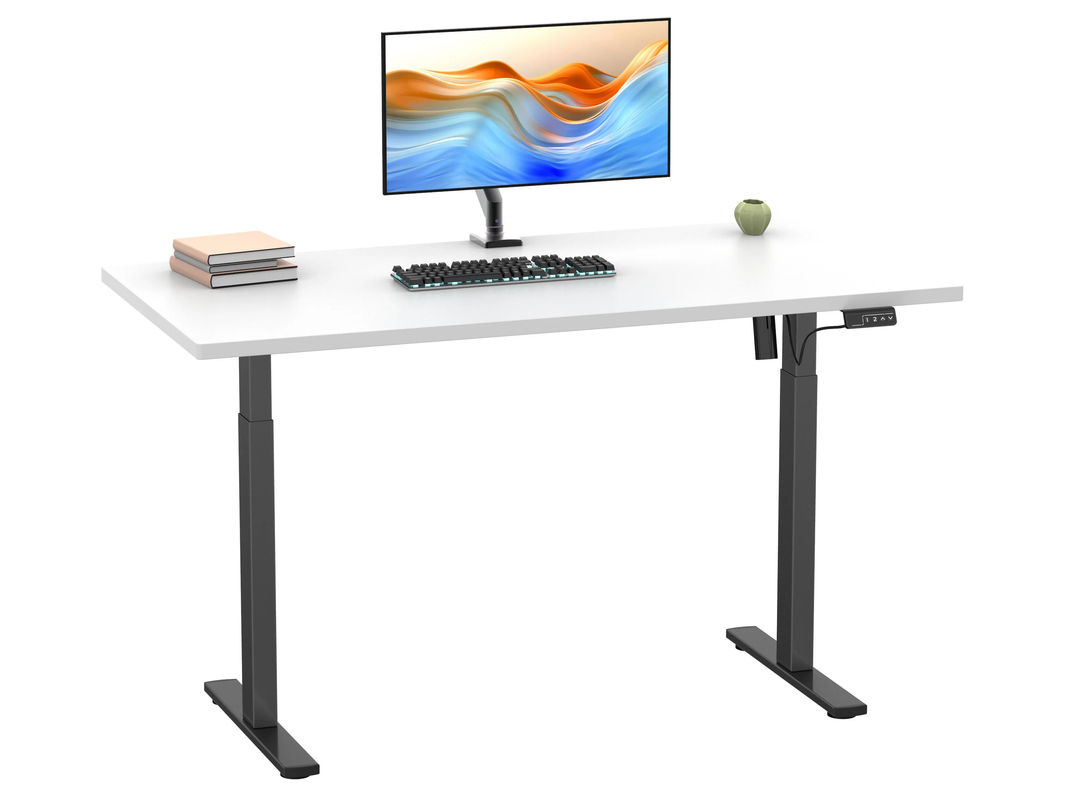 VCM Schreibtisch E-Lona höhenverstellbar mit elektrischem Motor, Weiß/Schwarz, B: 160 cm, T: 80 cm, H: 71-80 cm - Bild 3
