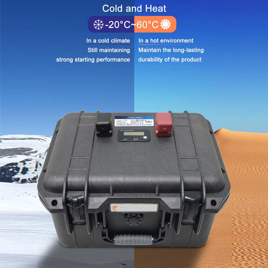 VARICORE LiFePO4 Deep-Cycle-Batterie 12V 150Ah mit intelligentem BMS und LCD-Bildschirm in Schwarz - Bild 5