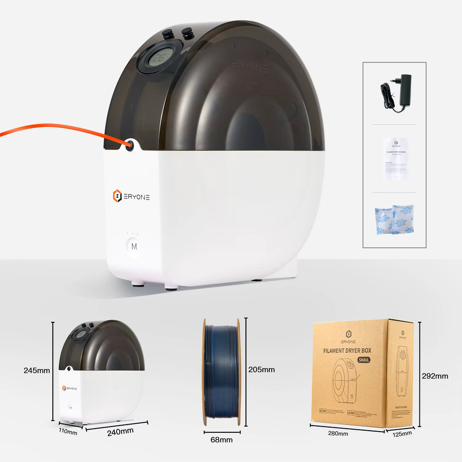 ERYONE Snail Dryer Box M2 Filamenttrockner für FDM 3D-Druck in Weiß mit hochpräzisem Thermohygrometer - Bild 4