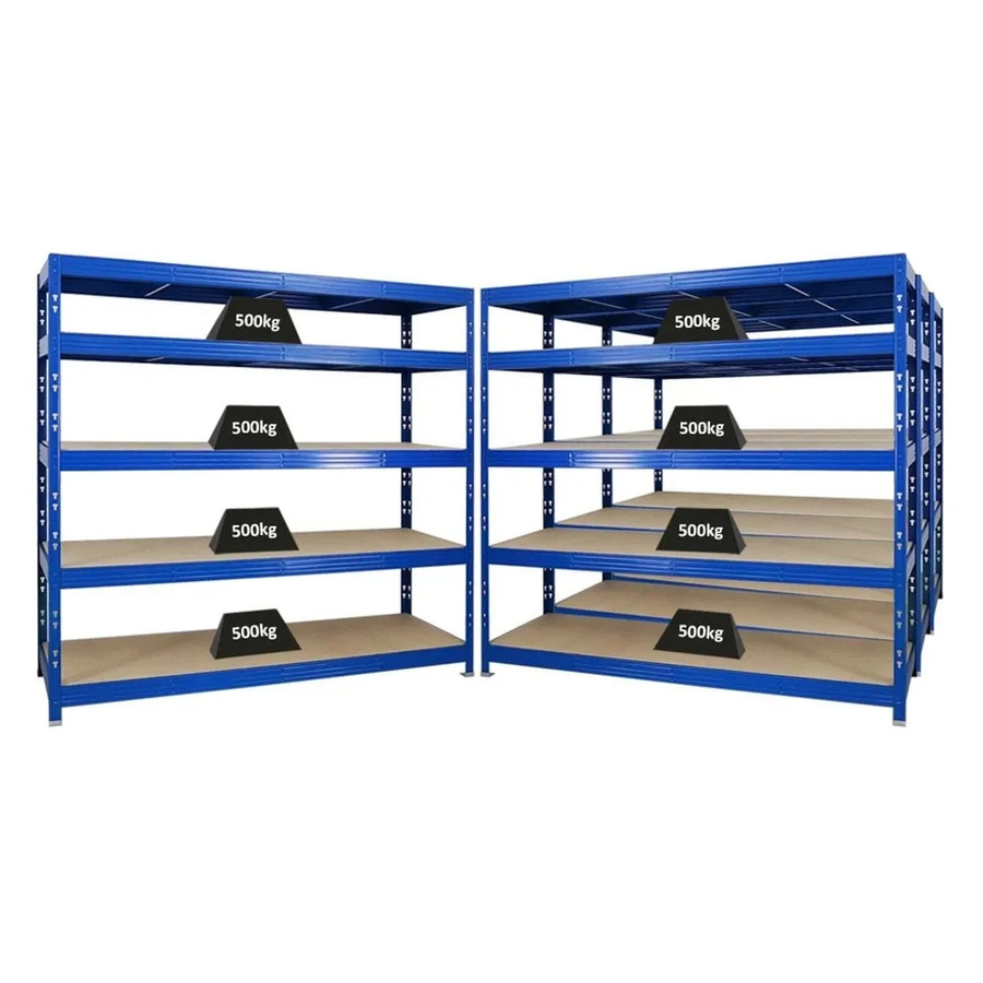 PROREGAL Rhino Schwerlastregal Set 4er Pack, Blau, 5 Ebenen mit Spanplatten, H x B x T: 180 x 200 x 60 cm - Bild 2