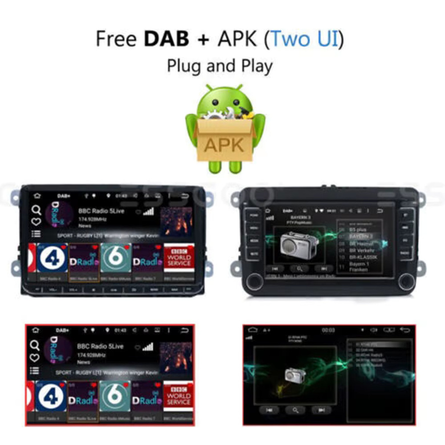 ESSGOO DAB+ Digitalradio-Box mit USB-Schnittstelle und Antenne für VW Autoradios, Schwarz - Bild 3
