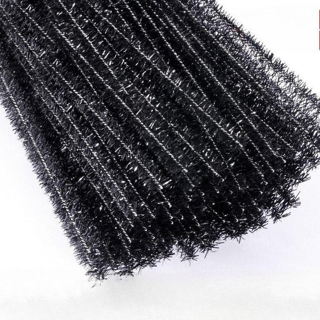 Binchi Outdoor Product Glitzer Chenille Stiel Pfeifenreiniger, 20-teiliges Set, schwarz - Bild 1