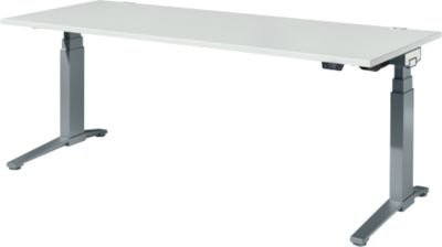 Schäfer Shop Genius Schreibtisch ERGOSTYLE S, elektrisch höhenverstellbar, Rechteck, C-Fuß, inkl. Memory Master, lichtgrau/anthrazit, B: 200 cm, T: 80 cm, H: 63,5-130,5 cm - Bild 1