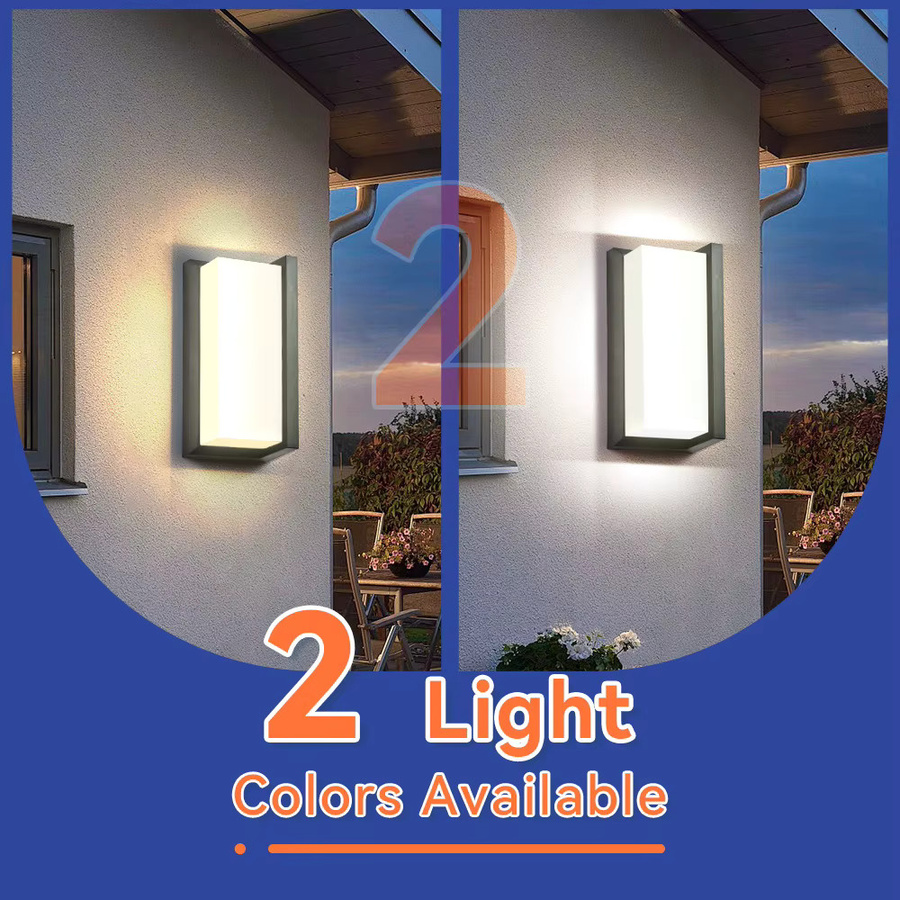 Moderne quadratische LED Wandleuchte von CHENBEN in Schwarz mit Up-Down-Licht, IP65 wasserdicht für Balkon, Wohnzimmer und Schlafzimmer, 25 W - Bild 5