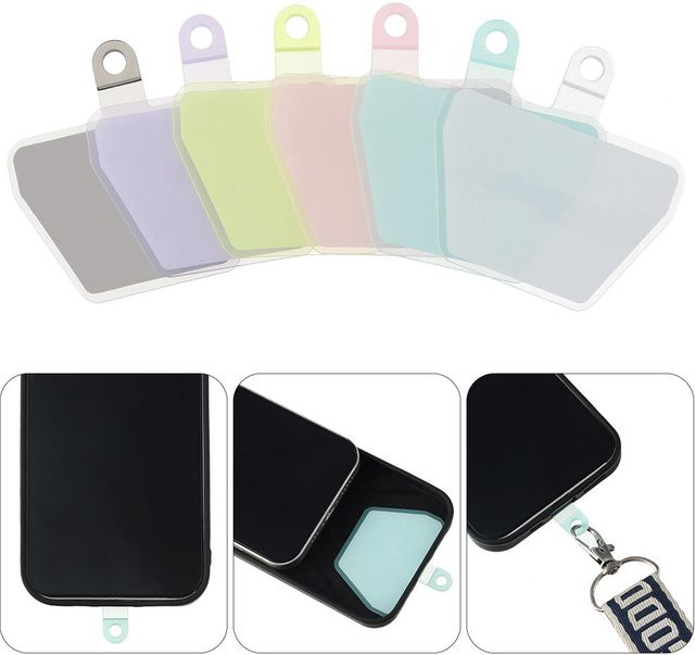 Universelles Handy Lanyard mit selbstklebendem Patch und abnehmbarer Kette in Pink - Bild 1