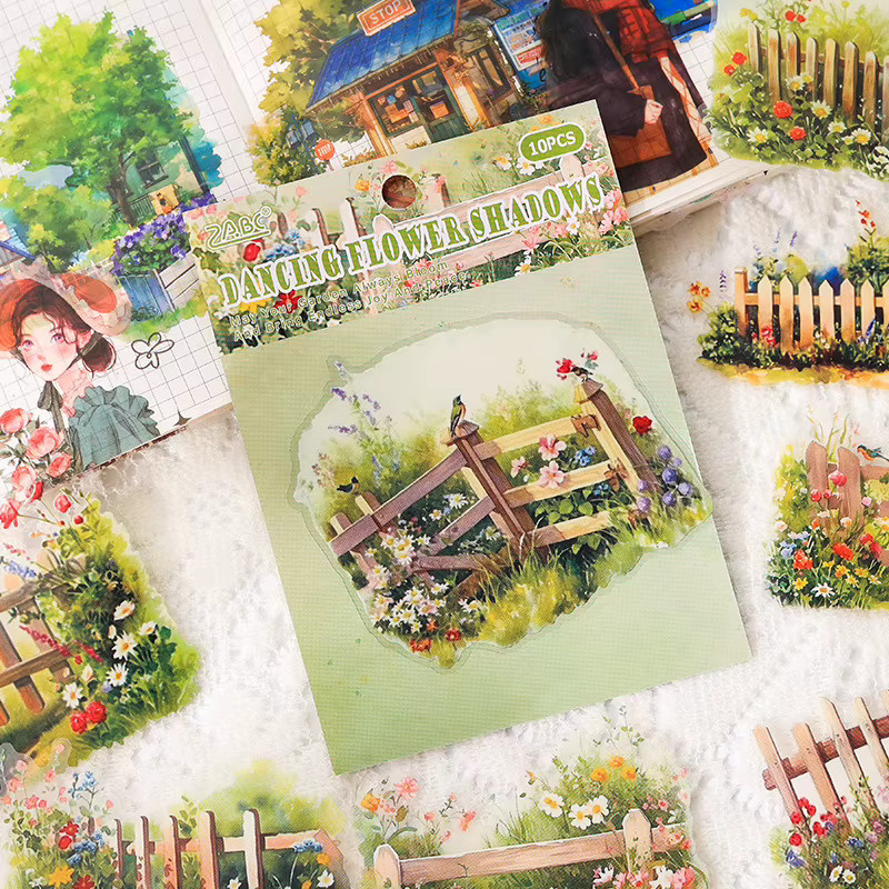 10-teiliges INS Gartenlandschaftsaufkleber-Set aus Papier in Multicolour für Scrapbooking, Tagebuch und Alben - Bild 2