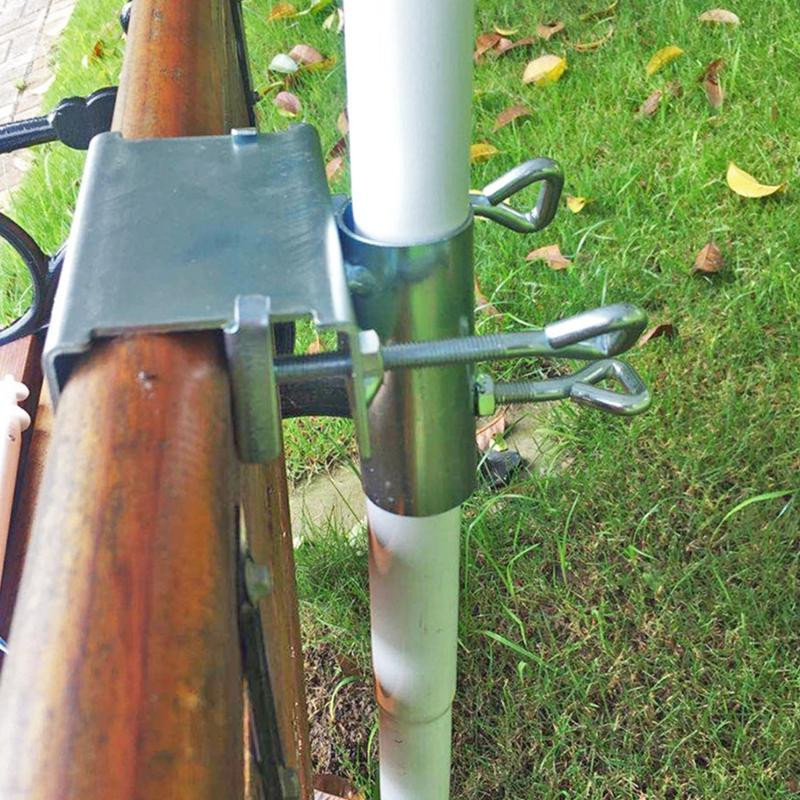 Platzsparender Terrassen Sonnenschirm Halter aus Metall für Balkongeländer und Innenhöfe, passend für Schirme bis 1,5 Zoll - Bild 2