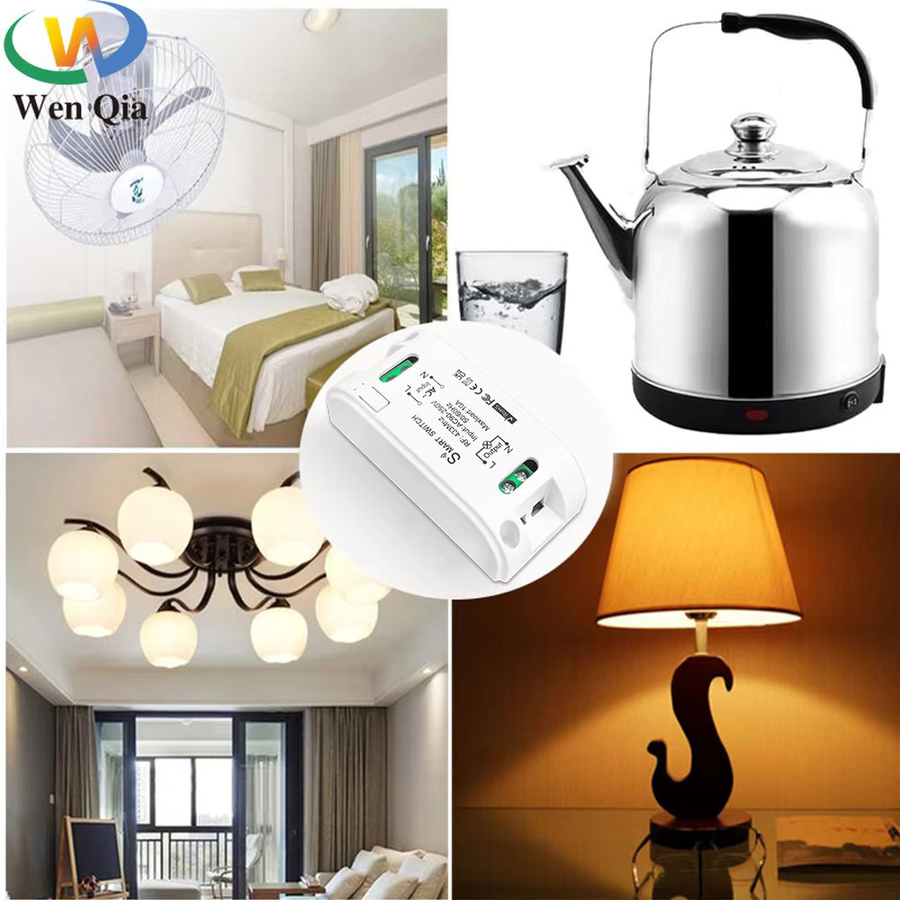 Wenqia RF 433 MHz Smart Home Push Button Lichtschalter, universelle drahtlose Fernbedienung und Relaisempfänger für LED und Lüfter, Farbe: Weiß - Bild 2