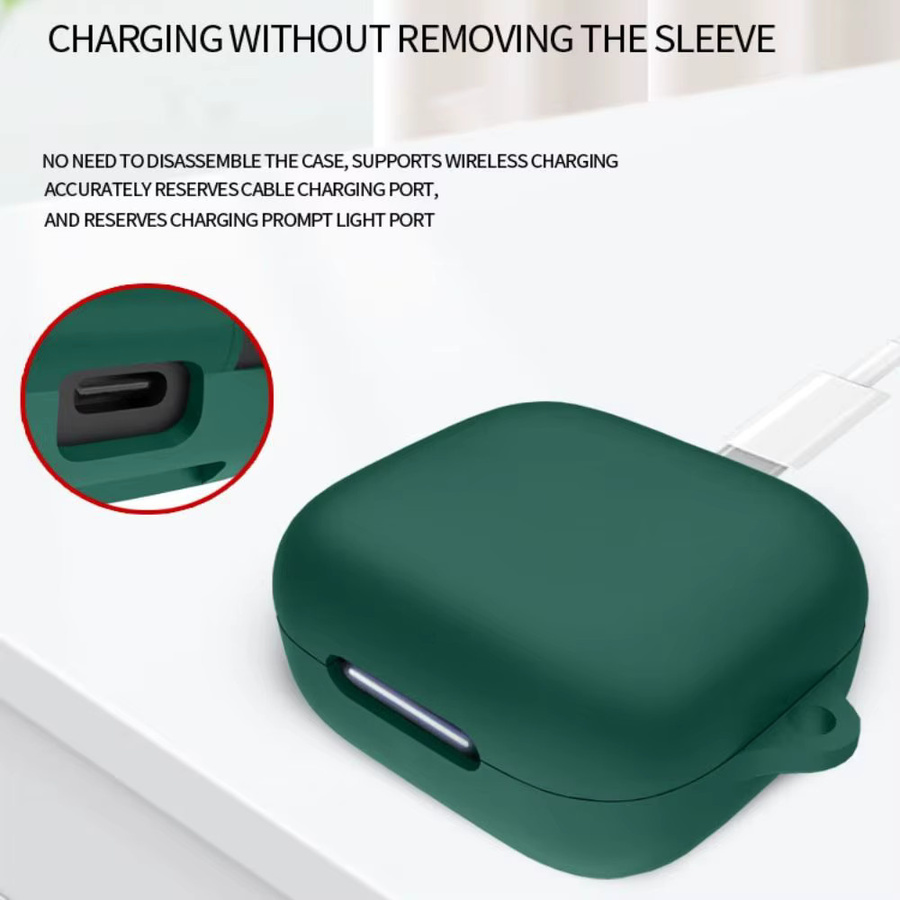 Silikon Schutzhülle mit Haken für Soundcore R50i NC Bluetooth Ohrhörer in Schwarz - Bild 3