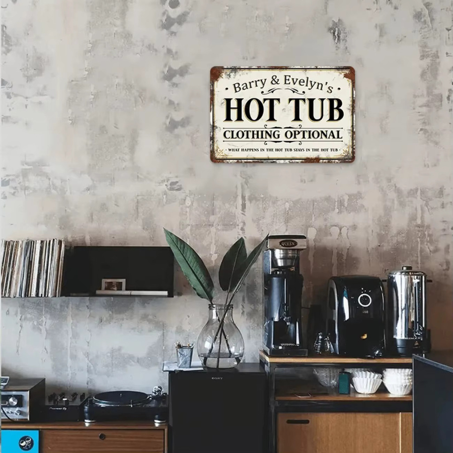 CIFBUY Individuelles Metallschild mit Namen für Whirlpool, Vintage Retro Wanddekoration für Garten und Raum - Bild 2